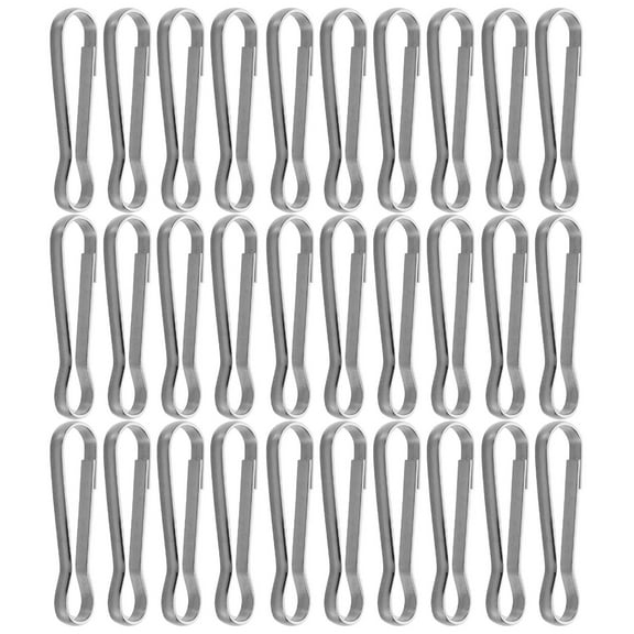 FRCOLOR 100pcs Stainless Steel Small Spring Hooks 40mm Lanyard Clasp Zipper Snap Clips for Key Chain ID Card Badge Holders