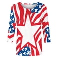 thumbnail image 5 of PuLe Long Sleeve Shirts for Women 3/4 Length Sleeve Womens Tops Summer Three Quarter Striped Shirts Dressy Casual Printed Tunic Tops Women Blouses, 5 of 5