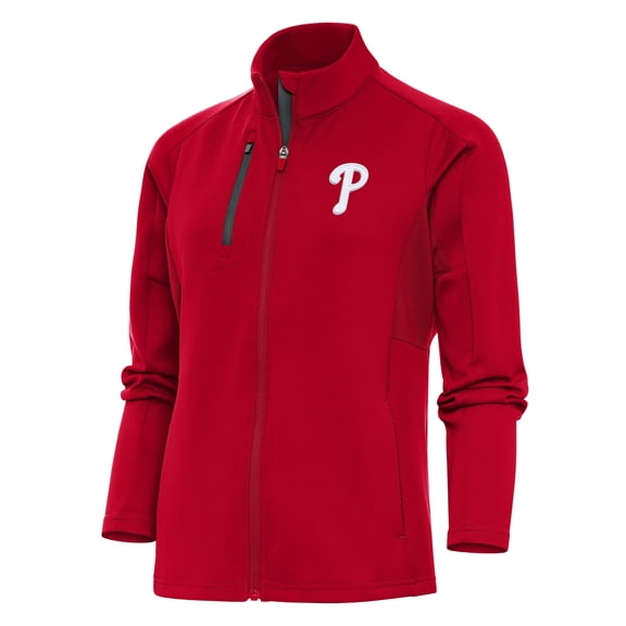 Women's Antigua Red Philadelphia Phillies Logo Generation Full-Zip Jacket