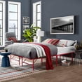 thumbnail image 2 of Platform Bed Frame, Queen Size, Red, Stainless Metal, Bedroom, Modern Contemporary HB35040, 2 of 8