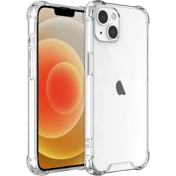 Entronix Clear Case for iPhone 13, Shockproof Slim Fit Transparent Hard Cover