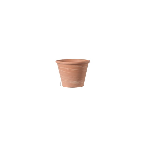 Deroma 225965 8.3 x 6.4 in. Round Duo Planter, White - Pack of 10