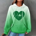 thumbnail image 2 of St. Patrick's Day Hoodies for Women Cozy Waffle Long Sleeve Fashion Gradient Color Graphic Print Oversize Sweatshirts(White,L), 2 of 5