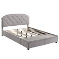 thumbnail image 4 of Home Fare Queen Shaped Corners Grey Upholstered Bed with Storage, 4 of 8