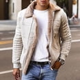 thumbnail image 2 of IROINNID Men's Plush Turndown Lapel Long Sleeve Solid Color Casual Autumn And Winter Plus Size Frosted Velvet Plain Composite Jacket Thick Warm Jacket, 2 of 8
