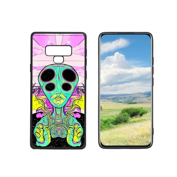 Compatible with Samsung Galaxy Note 9 Phone Case, Psychedelic-Trippy-Alien-Art-Visuals-Colours13 Case Men Women, Flexible Silicone Shockproof Case for Samsung Galaxy Note 9