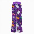 thumbnail image 5 of CAUYDY Joggers Pants for Women Halloween Sweatpants for Women Trendy Ghost Funny Print Drawstring Waist Wide Leg Pants(L101-Purple,XL), 5 of 5