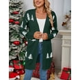 thumbnail image 2 of Cogild Women's Christmas Tree Cardigans for Womens V-Neck Long Sleeve Open Front Cardigans Knitted Chrastmas Sweaters for Womens Cardigan for Festive Christmas, 2 of 8