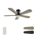 thumbnail image 2 of 48" Smaair Flush Mount Ceiling Fan with Dimmable LED Remote 10 Speed DC Motor Reversible Blade, 2 of 9