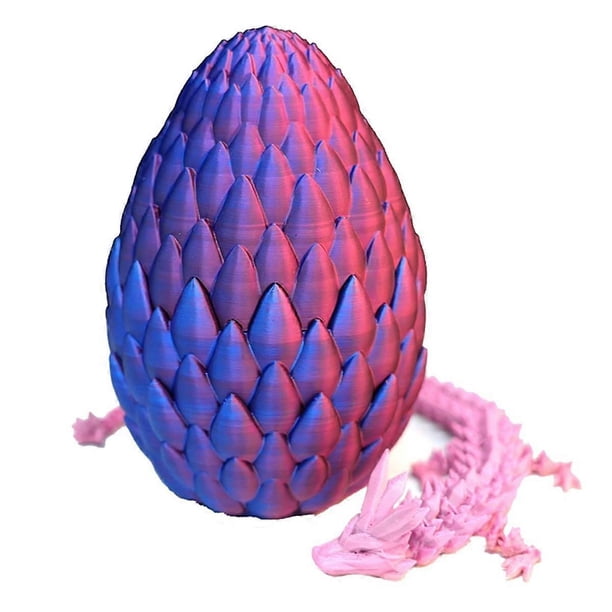 Dragon Egg - Surprise Egg Ornaments with Flexible Pearly- Dragon, 3D Printed Gift.For Kids,Friend C