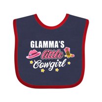 Inktastic Glamma's Little Cowgirl with Cowgirl Hat and Boots Girls Baby Bib