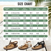CKWLXQY Leather Thong Cork Sandals for Men & Women, Water-Resistant Flip Flops with Cork Footbed & Memory Foam, Adjustable Double Buckle Open Toe Summer Slides