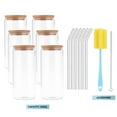 thumbnail image 2 of Coke Glass Straw Set with Bamboo and Wood Lid Can Glass Set Drinking Can Glass Set, 2 of 4