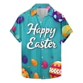 thumbnail image 3 of JURANMO Mens Easter Eggs 3D Print Shirts Casual Button Down Short Sleeve Blouse Summer Holiday Beach Tops White XL Today's Lightning Sales, 3 of 6