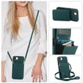 thumbnail image 6 of Crossbody Wallet Case Compatible for iPhone 16e, RFID Blocking Protective Purse Case Cover with Card Slots Holder Kickstand Shoulder Strap Lanyard Magnetic Closure 6.1 Inch, Green, 6 of 8