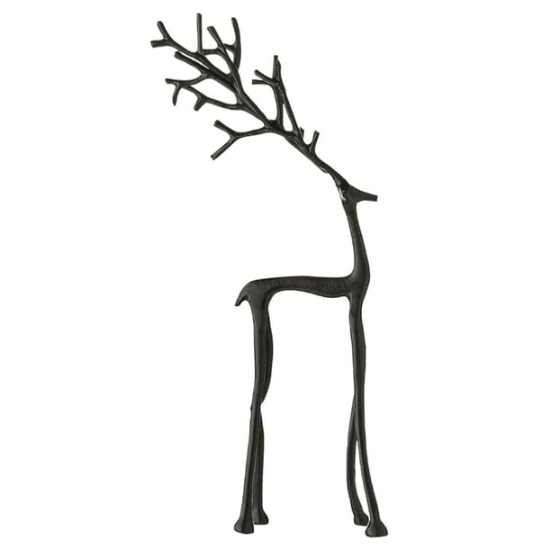 Estatuas Renos Aleación Navidad Ciervo Animal Escultura para Oficina en Casa (B)