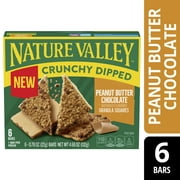 Nature Valley Crunchy Dipped Granola Squares, Peanut Butter Chocolate, 6 Count, 4.68 OZ