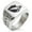 Silver, variant on Stainless Steel Skull & Crossbones Kiss of Death Geometric Pattern Biker Style Polished Ring