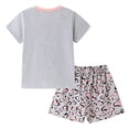 thumbnail image 4 of Pandaie 2-7Y Toddler Baby Girls Summer Outfits Cute Short Sleeve T-Shirts Tops Elastic Waist Floral Shorts Set Kids Two Piece Clothes Grey 2Y(2-3 Years), 4 of 9