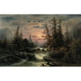 thumbnail image 3 of Albert Rieger 24x17 Black Modern Framed Museum Art Print Titled - Mountain Stream in the Moonlight, 3 of 5