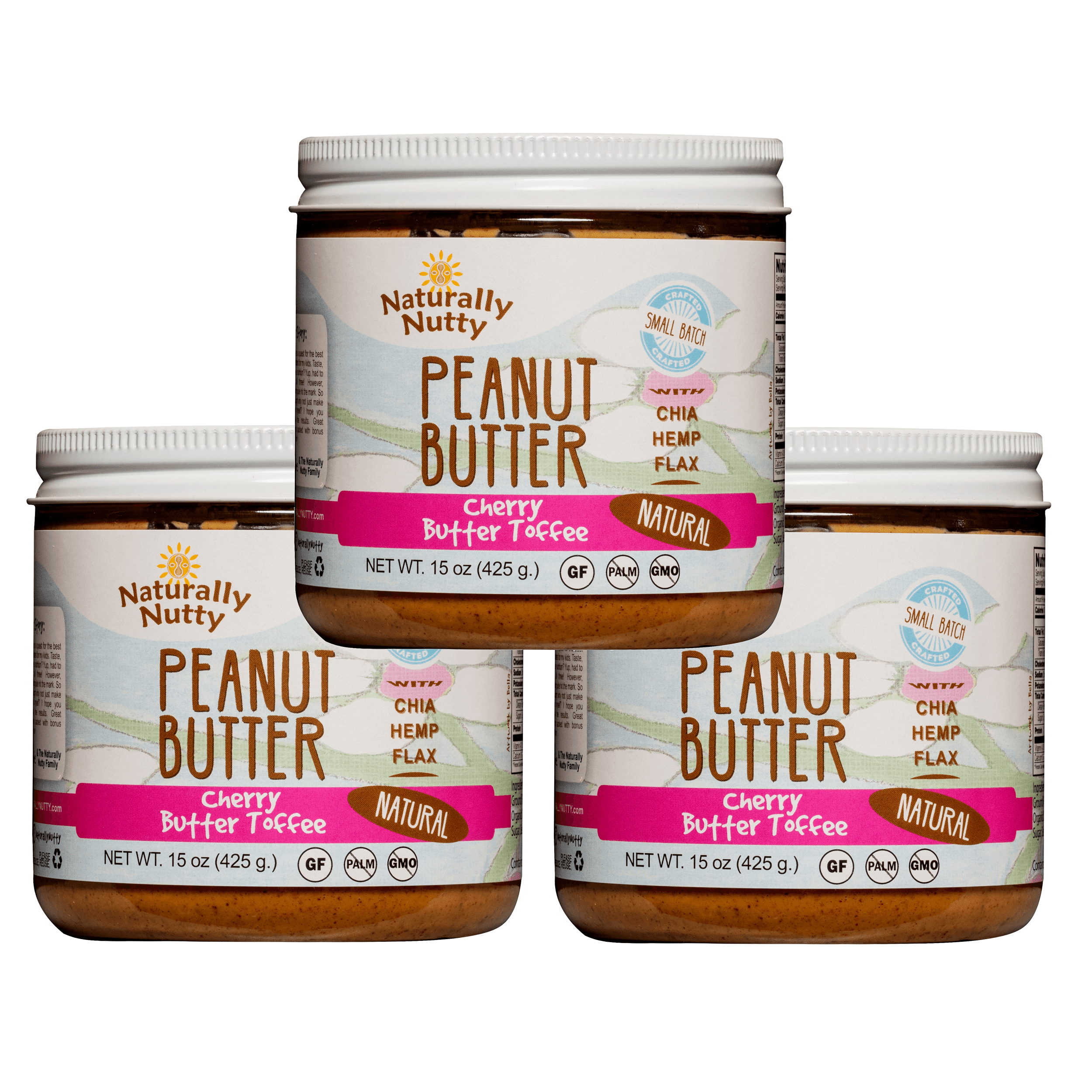 Naturally Nutty Cherry Butter Toffee Peanut Butter 15 Ounce Jar 3
