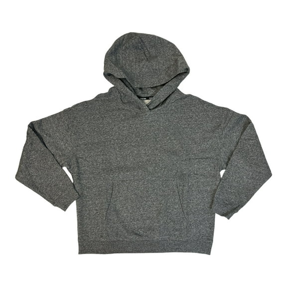 Calvin Klein Ladies Drop Shoulder Pull On Hooded Sweatshirt (Black Grey Heather, L)