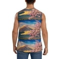 thumbnail image 4 of Goofa Cherry Blossoms Printed Men's Sleeveless T-Shirt - Athletic Gym Workout Tank Top for Men - Moisture-Wicking, UPF 30+ Quick-Dry Muscle Tee-Large, 4 of 8