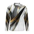 thumbnail image 5 of Donemore Men's Fashion Contrast Color Striped Half - Zip Polo Shirt, Long - Sleeve Casual & Business Top, Multi - Color Printed Trendy Design, Comfortable & Versatile Men's Clothing, 5 of 5