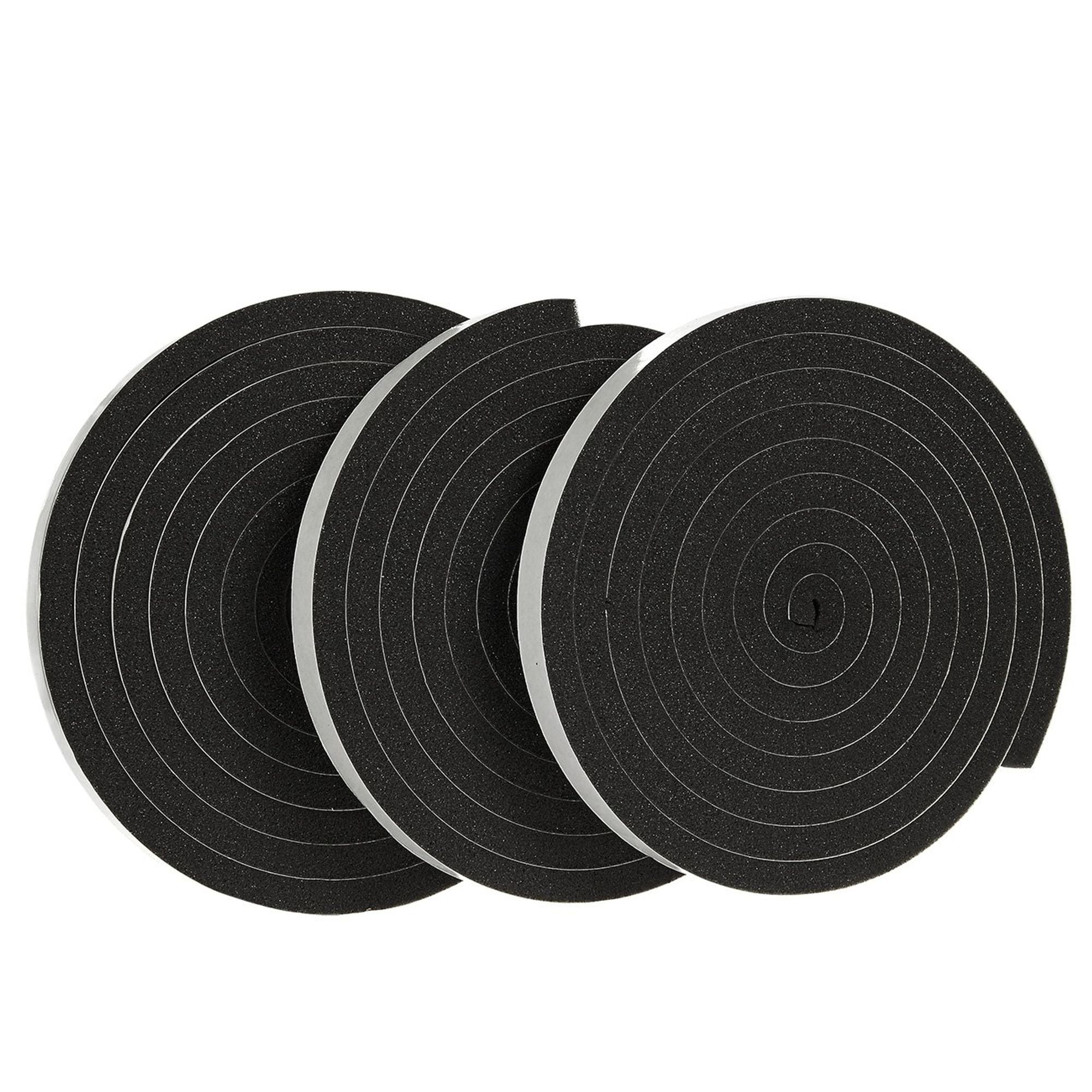 3 Pack Weather Stripping Foam Tape MultiSurface Black Adhesive
