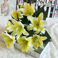 PYPESEEWY Cheap Fake Plants 10 Heads Artificial Fake Silk Lilies Flower