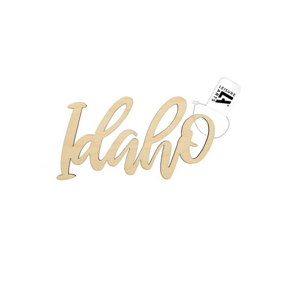 Leisure Arts Unfinished Wood Words - 7X3.5" - Idaho Wood Cutout Word Cutouts For Crafts Wooden Words For Crafts Wooden Cut Out Letters Laser Cut Large Size