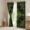 thumbnail image 3 of Manfei Gothic Floral Black Out Curtains,Retro Flower Floral Curtains Pack of 2 (42x63 Each),Green Black Bedroom Curtains For Kids,Breathable Home Decor, 3 of 6