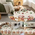 thumbnail image 5 of Round Rug 7Ft Washable Non-Slip, Gingerbread Christmas Circle Area Rugs for Living Room Bedroom, Xmas Balls Branches Farmhouse Indoor Floor Mats Carpet Runner for Home Decor Aesthetic, 5 of 8