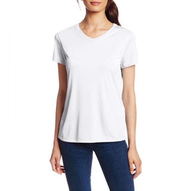 Hauts pour Femmes Décontractés à Col en V, Manches Courtes, T-Shirt Basique Uni