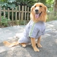 thumbnail image 4 of Fashionable hooded pet raincoat (grey - XXL), lightweight dog raincoat with zipper poncho with reflective strips, suitable for small, medium and large dogs, 4 of 5