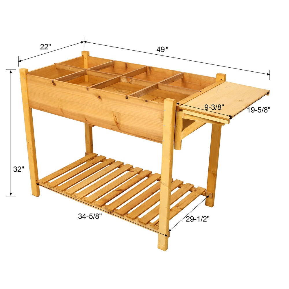 Barara King Planter Raised Garden Boxes Outdoor, Large Raised Garden Beds,8 Pockets Horticulture Raised Garden Bed with Foldable Side Table and Storage Shelf for Herb/Vegetables/Flowers