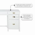 thumbnail image 6 of Linon Lakelyn 48" Writing Desk with 4 Drawers and Side Storage, White, 6 of 25