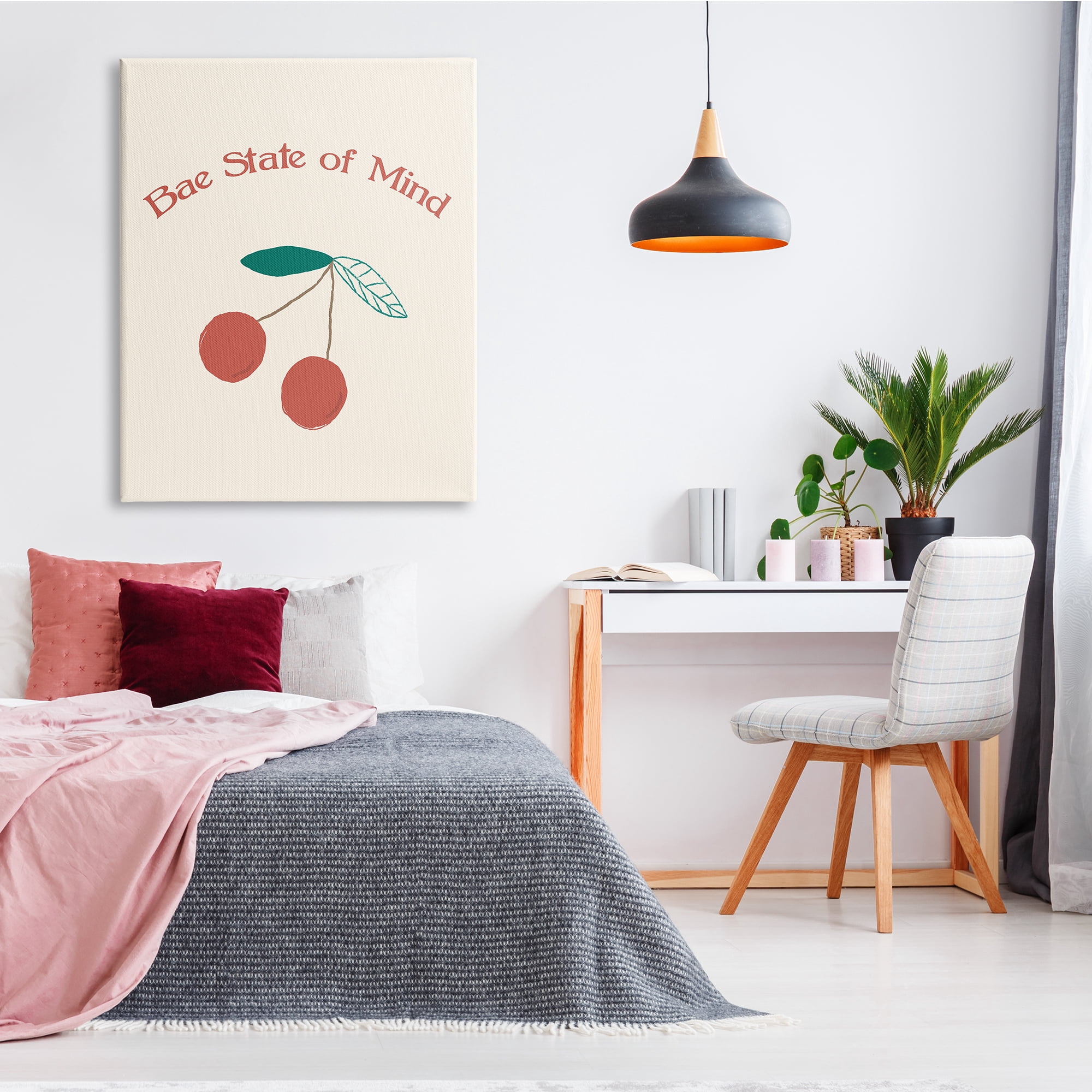 Stupell Industries Bae State of Mind Bold Red Cherry Fruit, 36 x 48, Design by Daphne Polselli