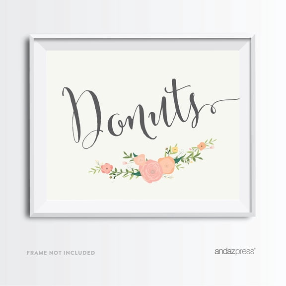 Donuts Floral Roses Wedding Party Signs