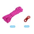 thumbnail image 3 of Unique Bargains 19.7FT 4mm Réfléchissant Camping Guyline Corde Rose Foncé 4Pack avec Cordon de Réglage 4Pack, 1 Set, 3 of 6