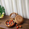 thumbnail image 3 of OUSITAID Storage Basket Woven Round Severing Tray Rattan Food Box Snack For Coffee With Handles Drinks 13 in High Wall, 3 of 9