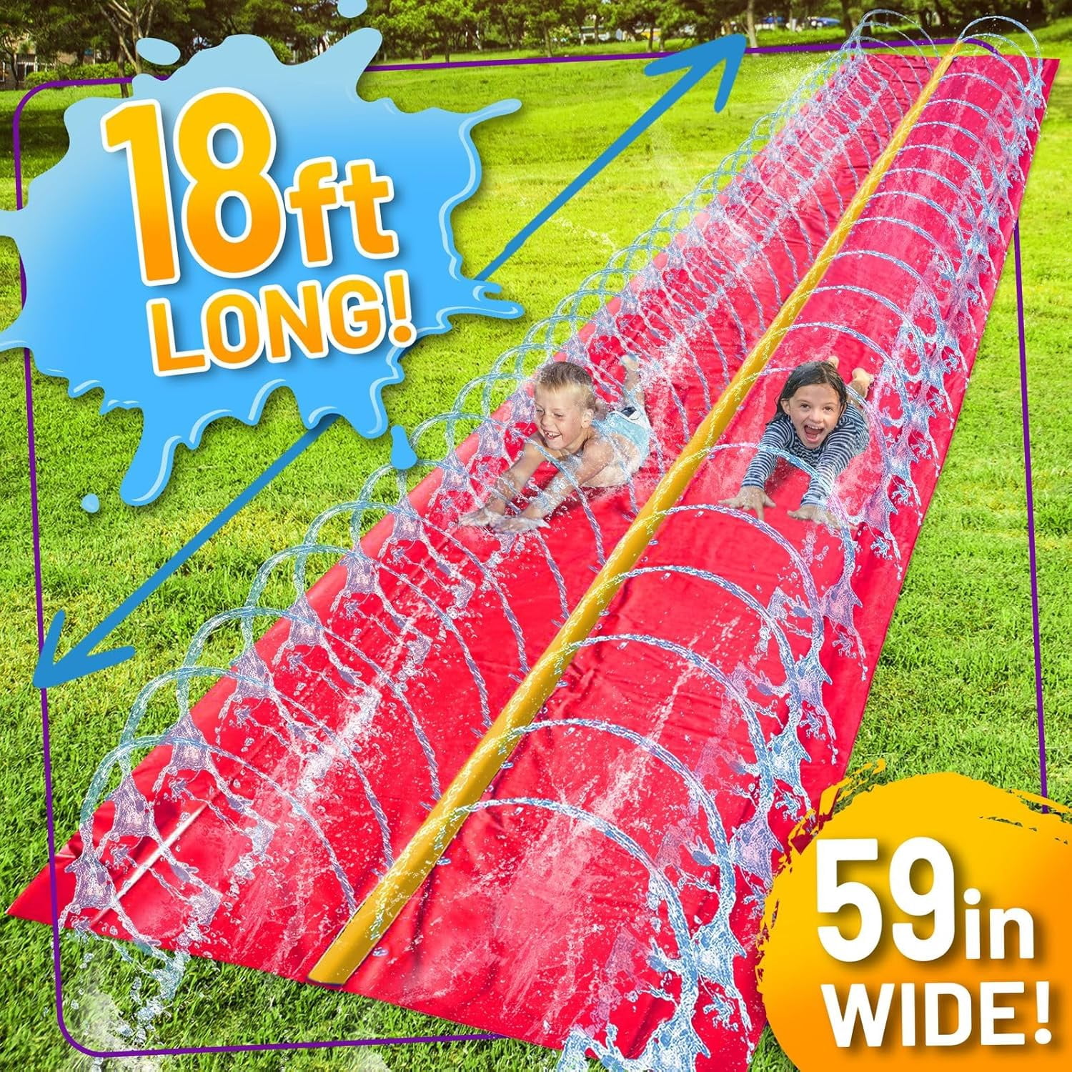 Stargo 18 x 5 ft - Slip and Slide, Water Slides for Kid - Backyard Waterslide, Outdoor Summer Fun, Water Activities for Kids and Adults for Backyard Fun, Ages 4-8, 5, 6, 7, 8-12 +