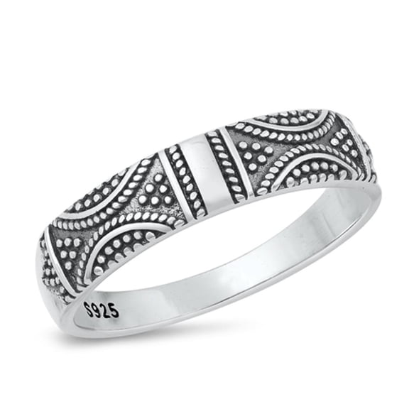 Unique Oxidized Bali Style Ring .925 Sterling Silver Band Jewelry Female Male Unisex Size 5