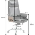 thumbnail image 2 of Fohfurniture Genuine Leather Executive Office Chair, High Back Ergonomic Desk Chair with Headrest, 360° Swivel, Height Adjustable, Wood Back Shell & Roller Casters for Home Office, Conference Room, 2 of 8