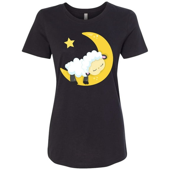 Inktastic Cute Sheep, Sleeping Sheep, Moon, Stars, Sleepy Women's T-Shirt