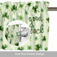 thumbnail image 6 of Good Luck St Patrick's Day Clovers Valances for Windows,Kitchen Valance Rod Pocket Short Curtain, Irish Shamrock Leaves Valance Curtain Window Valances for Bedroom Bathroom Living Room 60x18in, 6 of 9