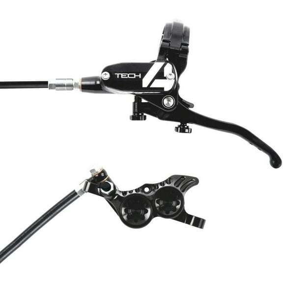Hope Tech 4 V4 Disc Brake and Lever Set - Rear, Hydraulic, Post Mount, Black
