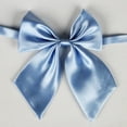 thumbnail image 1 of Elegant Solid Color Polyester Silk Bow Tie for Students Attachees and Flight Attendants Functional Accessory for Everyday Wear, 1 of 3