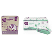Parent's Choice Diaper SZ 4, 296ct and Parent's Choice Fragrance Free 800ct Wipe