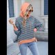 thumbnail image 5 of Sudadera de Rayas de Gran Tamaño para Mujer, Sudadera con Capucha de Bloques de Color, Jersey de Larga, Ropa Y2K Gris Azulado XL, 5 of 10